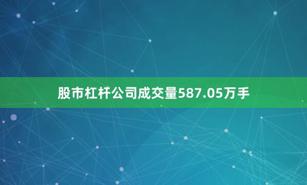 股市杠杆公司成交量587.05万手