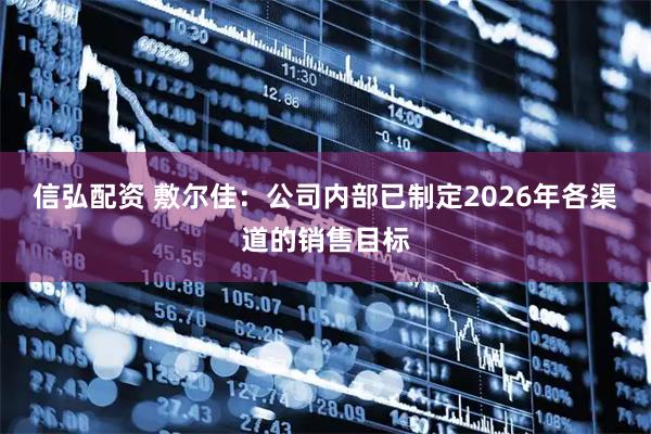 信弘配资 敷尔佳：公司内部已制定2026年各渠道的销售目标